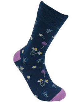 Ladies Floral Comfort Top Sock