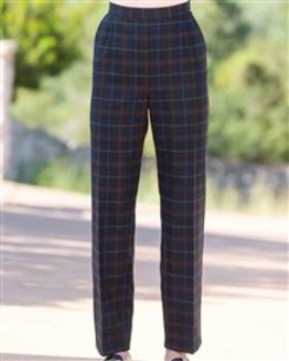 Bromley Pull On Wool Blend Checked Trousers