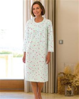 Slenderella Floral Long Sleeve Cotton Nightdress Zoe