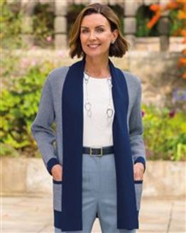 Diana Edge To Edge Herringbone Ladies Cardigan