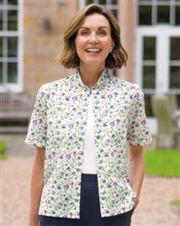Carol Floral Short Sleeve Cotton Blouse