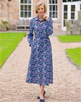Brenda Long Sleeve Floral Cotton Shirt Dress