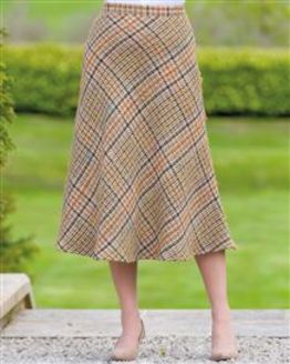 Ramsey Checked A Line Wool Blend Tweed Skirt