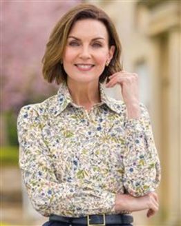 Lizzie Floral Long Sleeve Cotton Mix Blouse