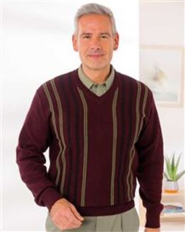 Gabicci Mens Striped V Neck Jumper