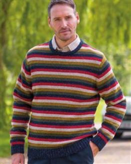 Brighton Striped Crew Neck Jumper Mens