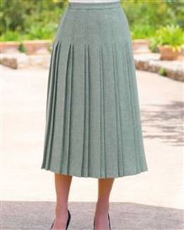 Lewisham Pure Shetland Wool Tweed Pleated Skirt