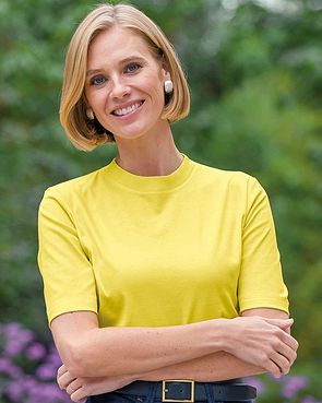 Silky Cotton Crew Neck Top - Celery