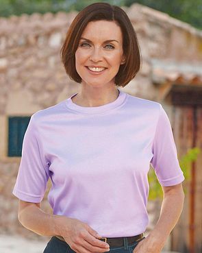 Silky Cotton Crew Neck Top - Lilac