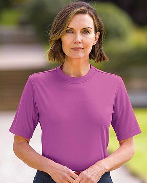 Silky Cotton Crew Neck Top - Viola
