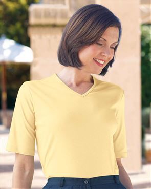 Silky Cotton Buttermilk V Neck Top 