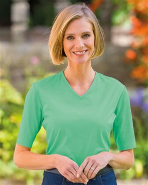 Silky Cotton V Neck Top