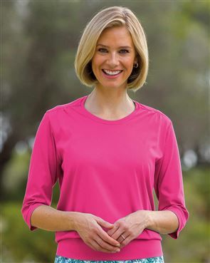 Plain Pure Cotton Fuchsia Blouson Top