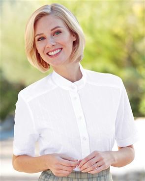 Erin Pure Cotton White Short Sleeved Blouse 