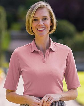 Silky Cotton Ladies Polo Top - Bouquet