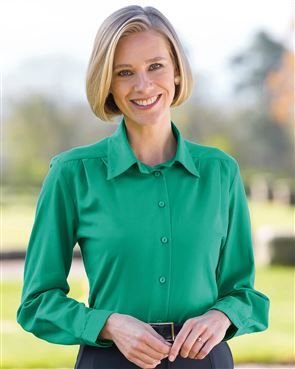 Ladies Soft Handle Cotton & Wool Blouse Jade