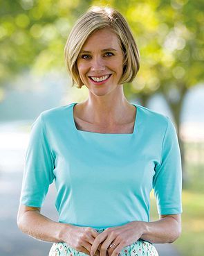 Silky Cotton Square Neck Top - Turquoise