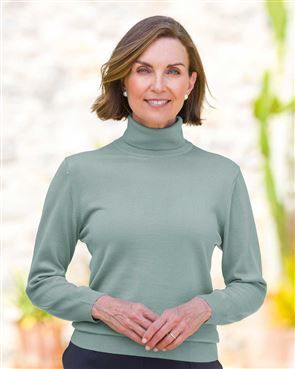 Ladies Merino Wool Opal Roll Neck Sweater