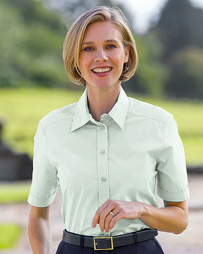 Easycare Short Sleeve Plain Polycotton Shirts - Mint