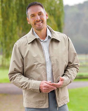 Birkdale Zip Up Mens Harrington Jacket - Stone