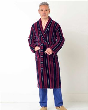 Stripe Velour Dressing Gown