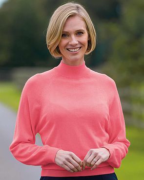 Merino Turtle Neck Sweater - Sherbet Pink