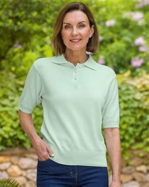 Luxury Knit Ladies Polo Top