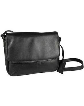 Leather Half Flap Handbag
