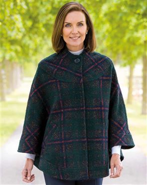 Melksham Wool Mix Checked Cape