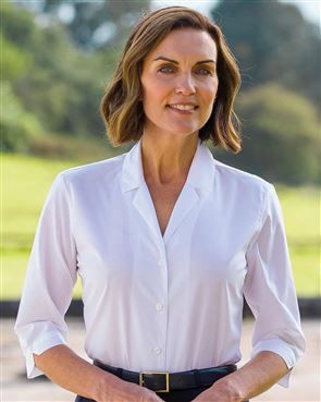Easy Care 3/4 Sleeved White Blouse
