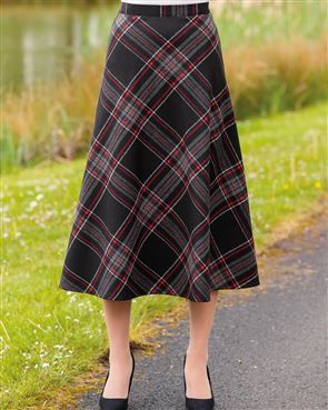 Linton Wool Blend Checked Skirt