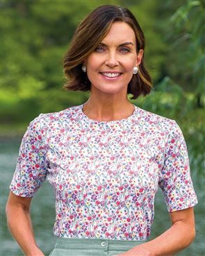 Penny Floral Short Sleeve Cotton Top