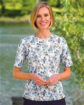 Sonia Patterned Short Sleeve Cotton Top