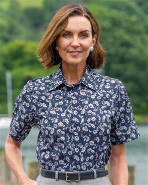 Whitney Pure Cotton Floral Short Sleeve Blouse