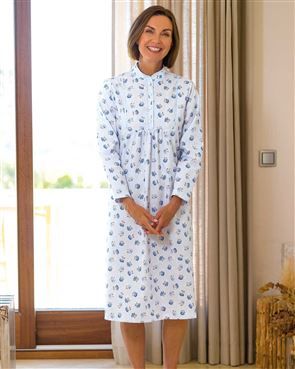 Celia Floral Long Sleeve Polycotton Nightdress