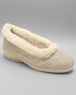 Lunar Marlene Ladies Slipper - Beige