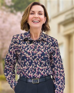 Narissa Patterned Long Sleeve Pure Cotton Blouse
