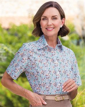 ladies short sleeve cotton blouses