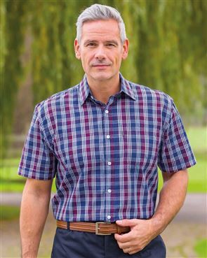 Whitby Mens Short Sleeve Casual Check Shirt
