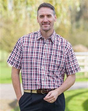 Mens Croyde Short Sleeve Cotton wine Seersucker Shirt