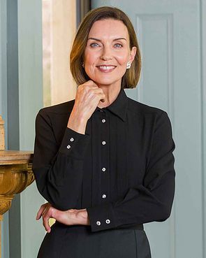 Maya Black Poly Mix Pintuck Long Sleeve Blouse