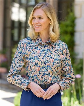 Salma Floral Pure Cotton Long Sleeve Blouse