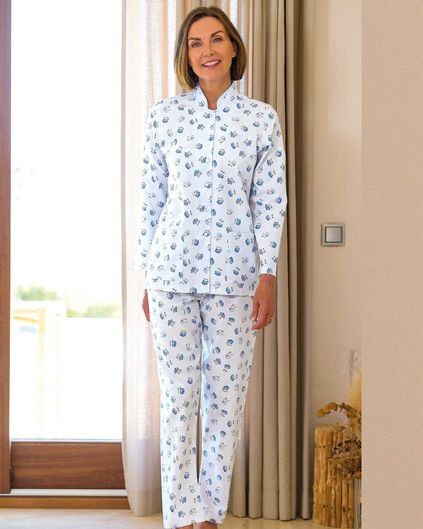 Celia Floral Long Sleeve Polycotton Pyjamas