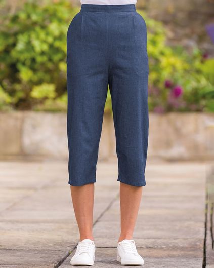 Tamara Pure Cotton Pull On Crop Trousers