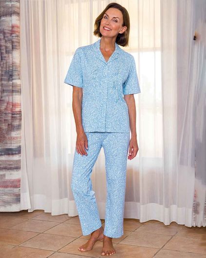 Cynthia Floral Button Through Cotton Pyjamas