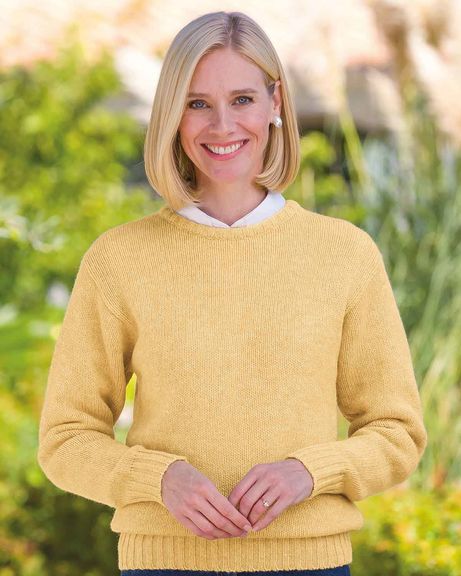 Shetland Wool Crew Neck Jumper - Buttermilk