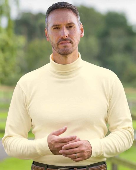Pure Cotton Polo Neck - Cream