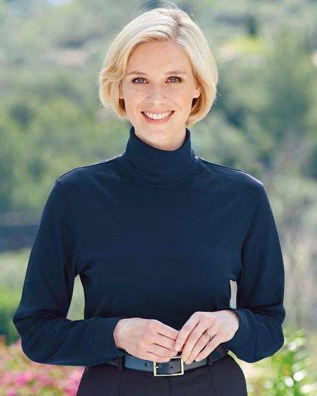Cotton Polo Necks - Navy