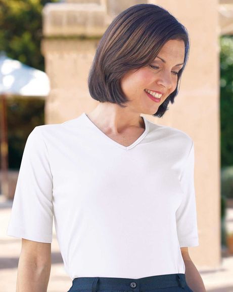 Silky Cotton V Neck Top