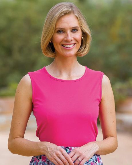 Silky Cotton Fuchsia Sleeveless Top